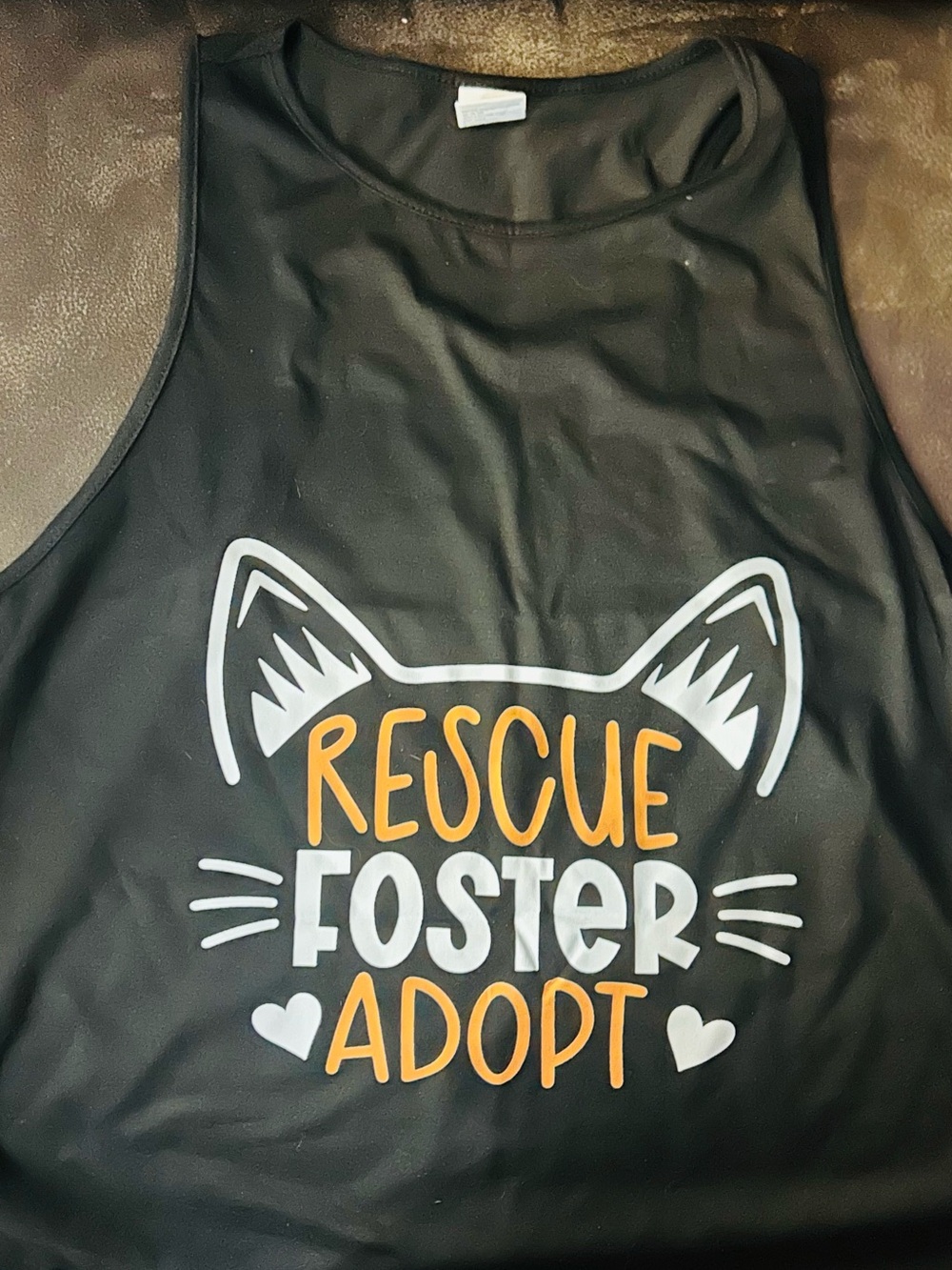 Rescue Foster Adopt Black Graphic Tank